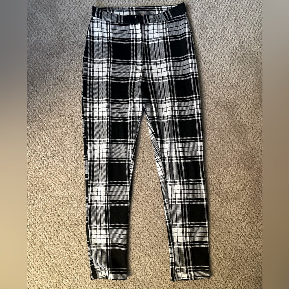 Free People black and white plaid pants
